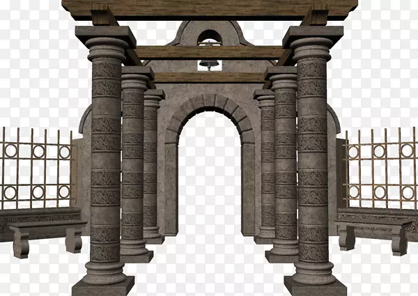 拱柱门夹艺术柱