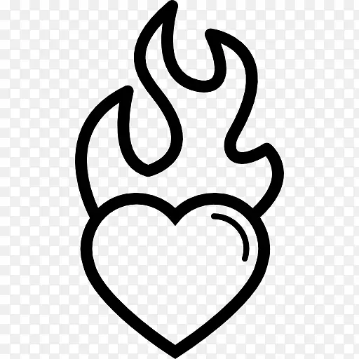 心火焰画片艺术-轮廓心形或爱