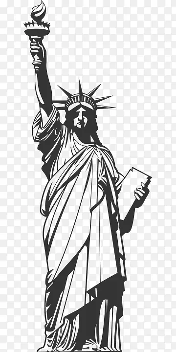 自由女神像画埃利斯岛-自由女神像