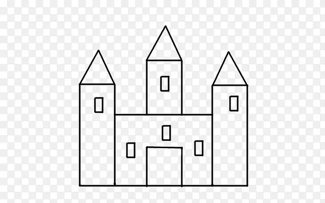 纸白屋线艺术-城堡画