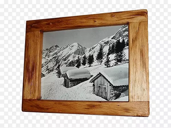 木画框瑞士木屋风格绘画.华丽图案