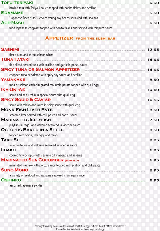 截图线字体-餐厅菜单开胃菜