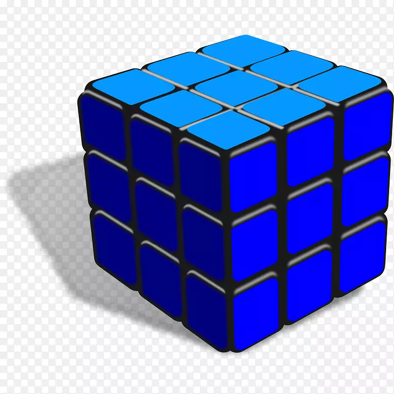 游戏魔方蓝色剪贴画-立方体