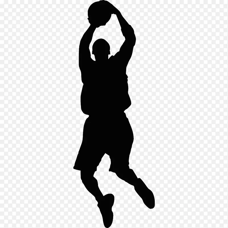 篮球运动剪影剪贴画-篮球
