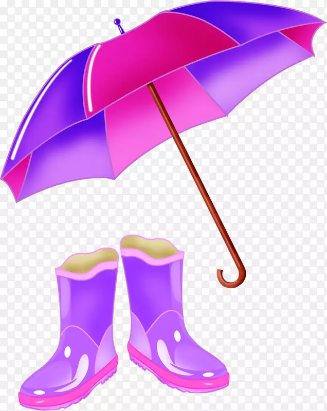 雨伞威灵顿靴夹艺术伞