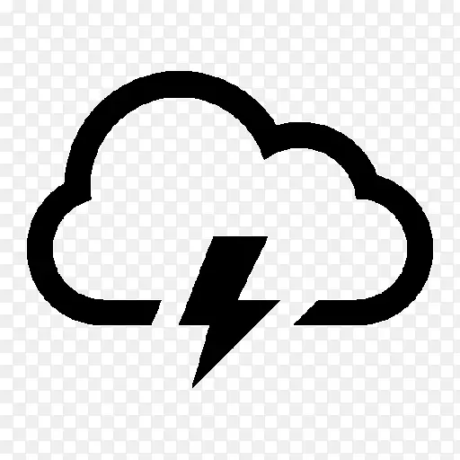 云风暴，电脑图标，雨点，雷电和闪电