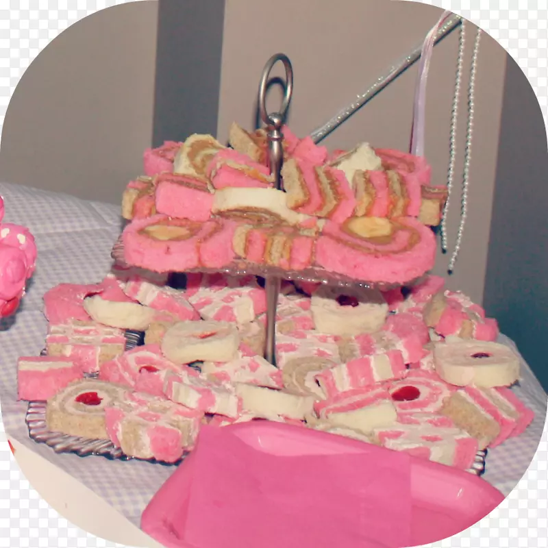 奶油生日蛋糕糖蛋糕装饰-粉红派对