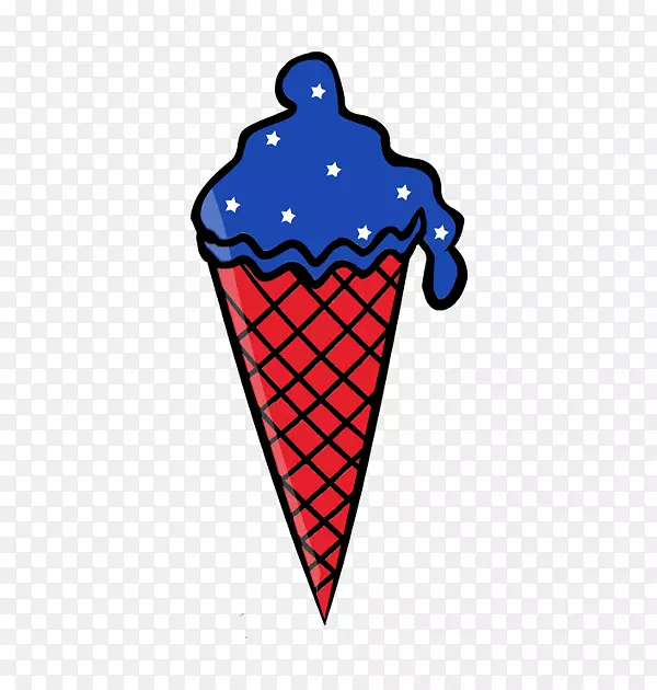 冰淇淋锥线钴蓝点剪贴画线