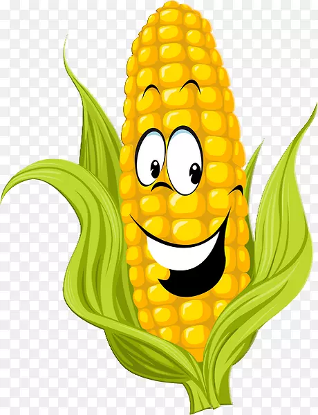 玉米上的玉米甜玉米剪辑艺术-玉米卡通