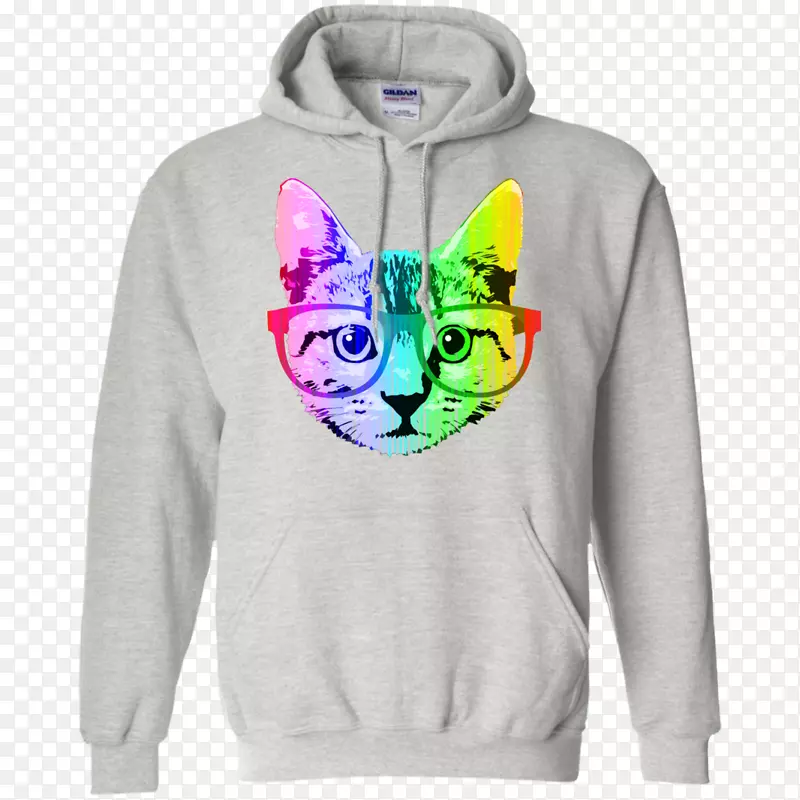 长袖t恤连帽衫-有趣的猫