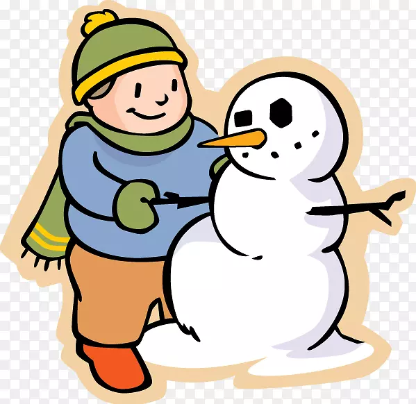 冬季服装雪人小学-冬季