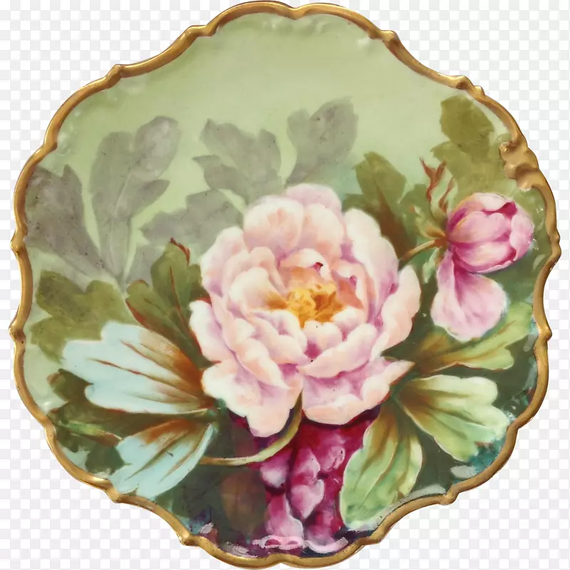 瓷漆卷心菜玫瑰盘