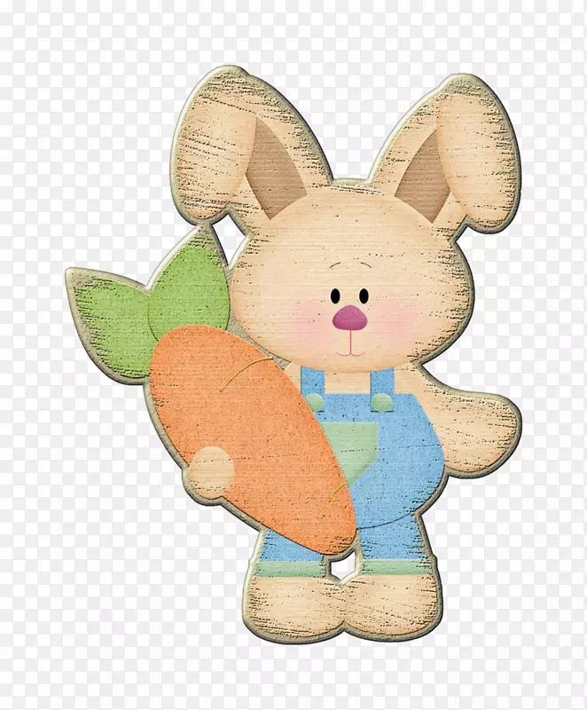 复活节兔子毛绒玩具和可爱的玩具-简单的文字艺术