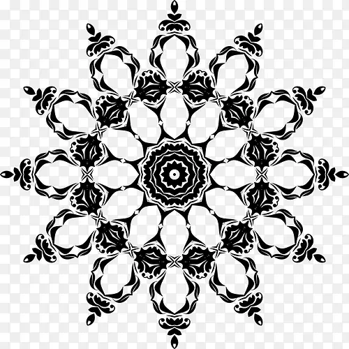 黑白花卉设计装饰艺术装饰设计