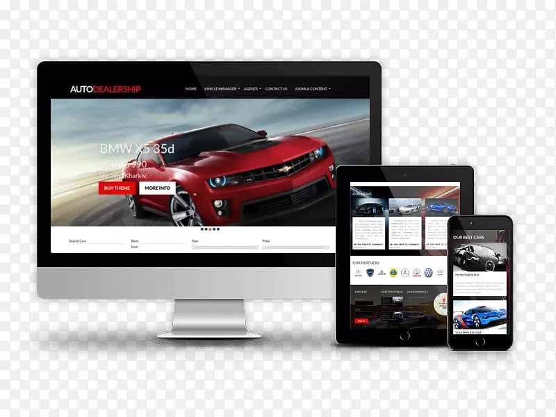 汽车经销商响应网页设计模板Joomla-汽车经销商