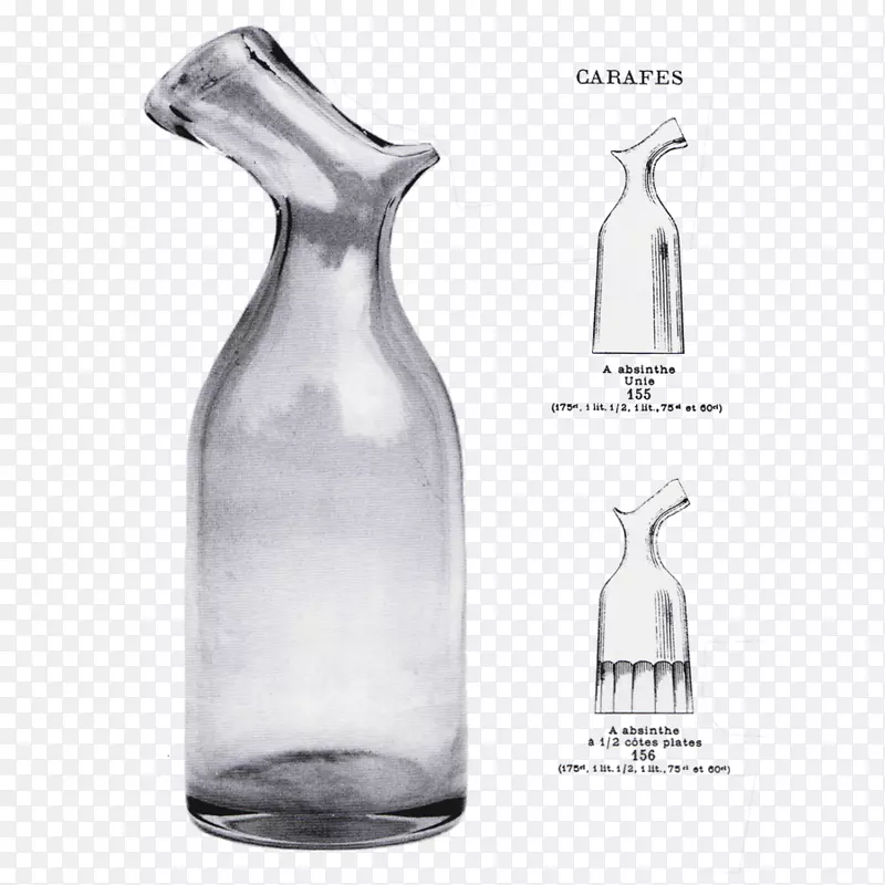 苦艾酒玻璃瓶水晶冰块