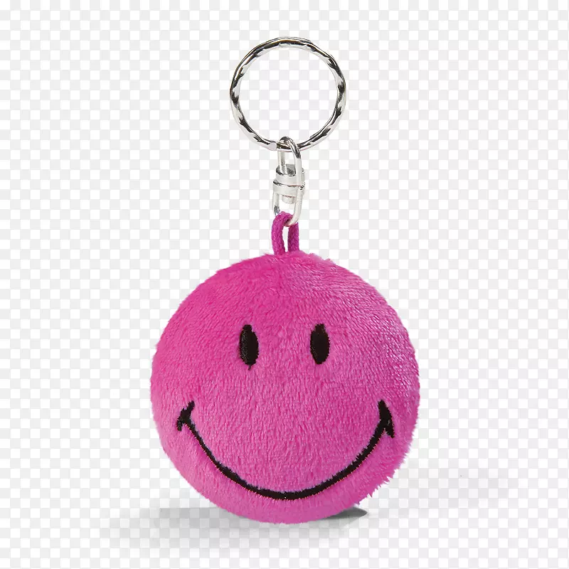 钥匙链、钥匙环、毛绒豆袋椅.粉红色抽象背景