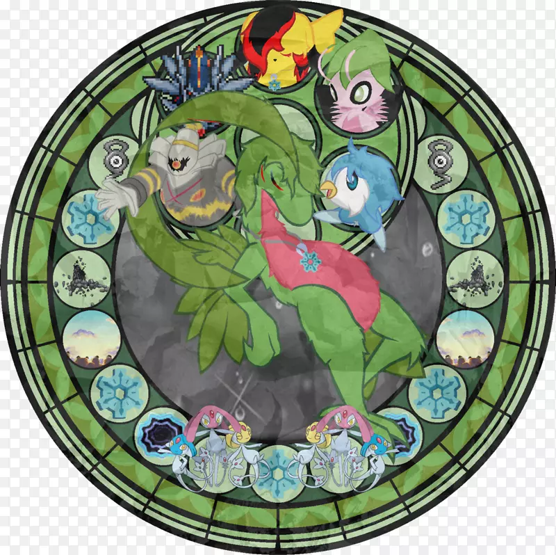 Pokémon Piplup彩色玻璃