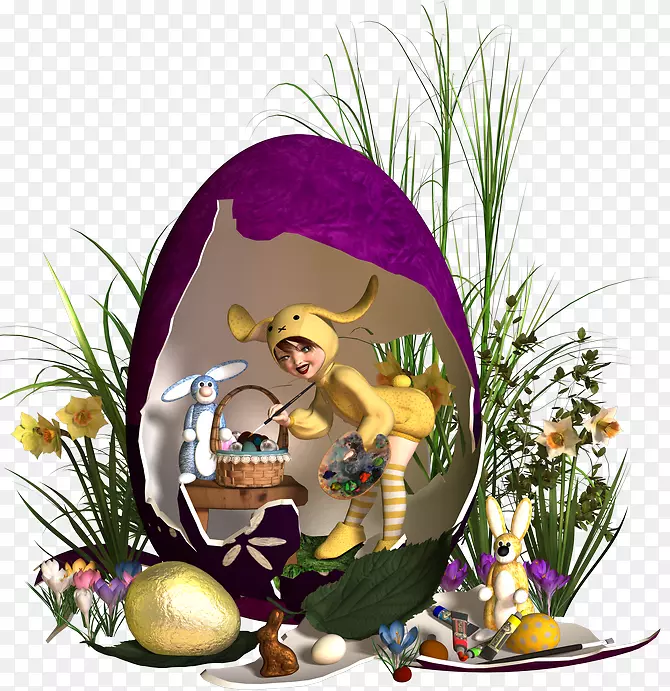 复活节彩蛋兔子复活节