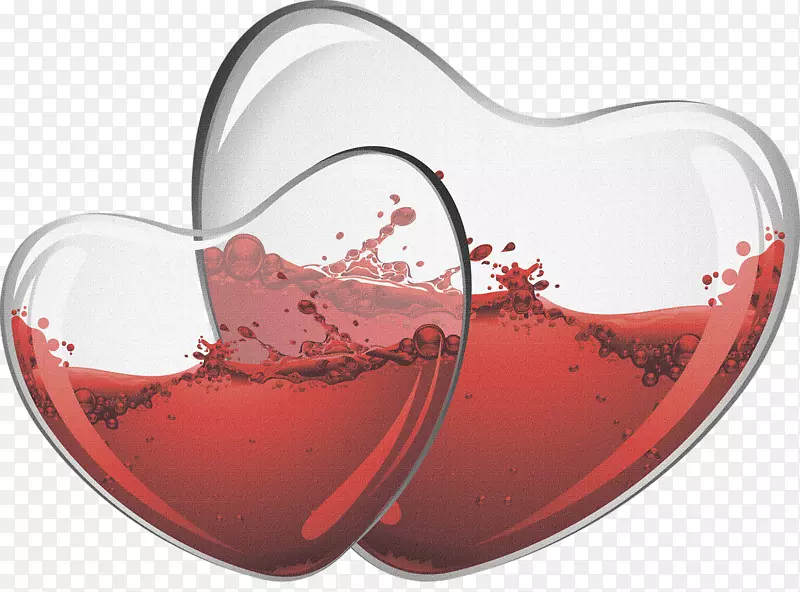 红酒玻璃心夹艺术-葡萄酒