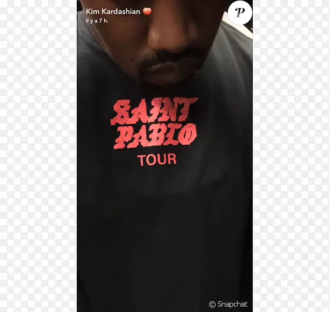 圣巴勃罗巡演名人阿迪达斯伊兹t恤Snapchat-kanye West