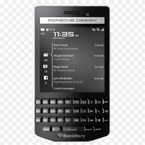 黑莓保时捷设计p‘9981智能手机黑莓OS-黑莓