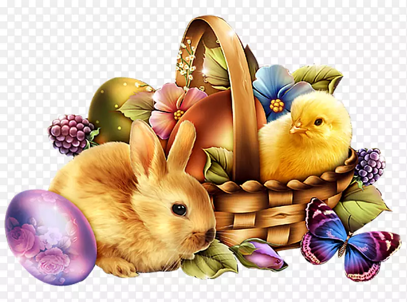 复活节兔子复活节彩蛋夹艺术-复活节
