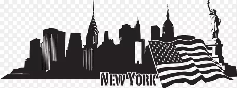 纽约城墙贴花天际线-纽约天际线