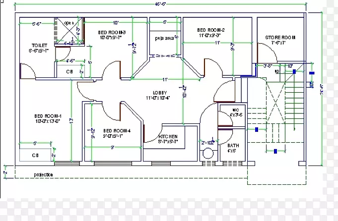 AutoCAD计算机辅助设计.dwg房屋平面图.建筑图纸