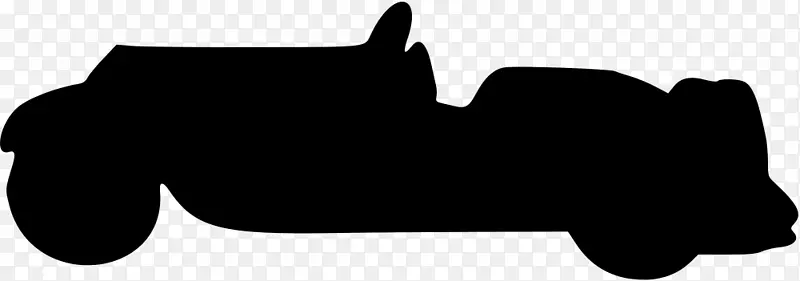 猫剪影车黑白剪贴画