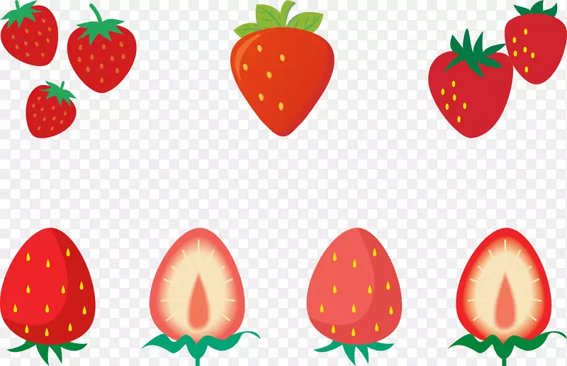 草莓冰淇淋食品剪贴画-草莓