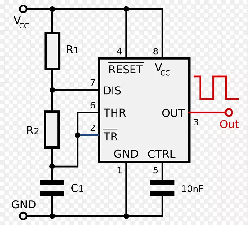 555定时器ic电子电路可稳定多振子集成电路和芯片.555