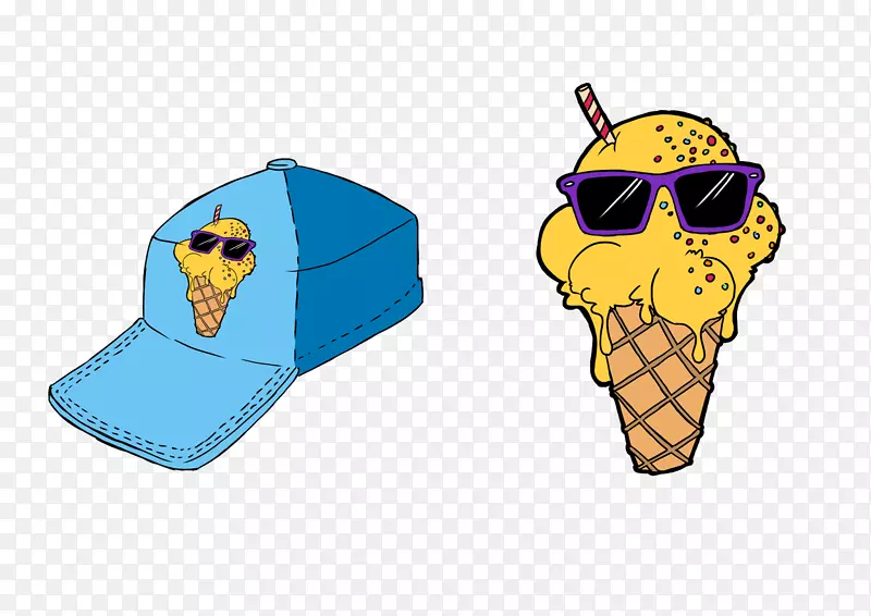 冰淇淋锥头巾夹艺术设计