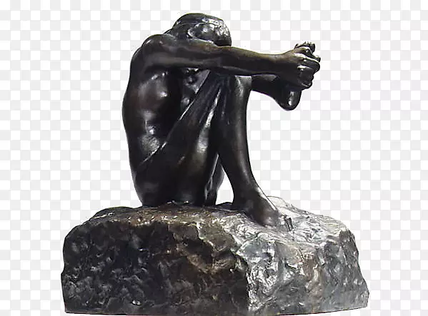 默塞·罗丹冥想-思考者青铜雕塑-人