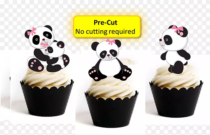 蛋糕，大熊猫，松饼，婚礼蛋糕，顶部熊-婴儿淋浴熊