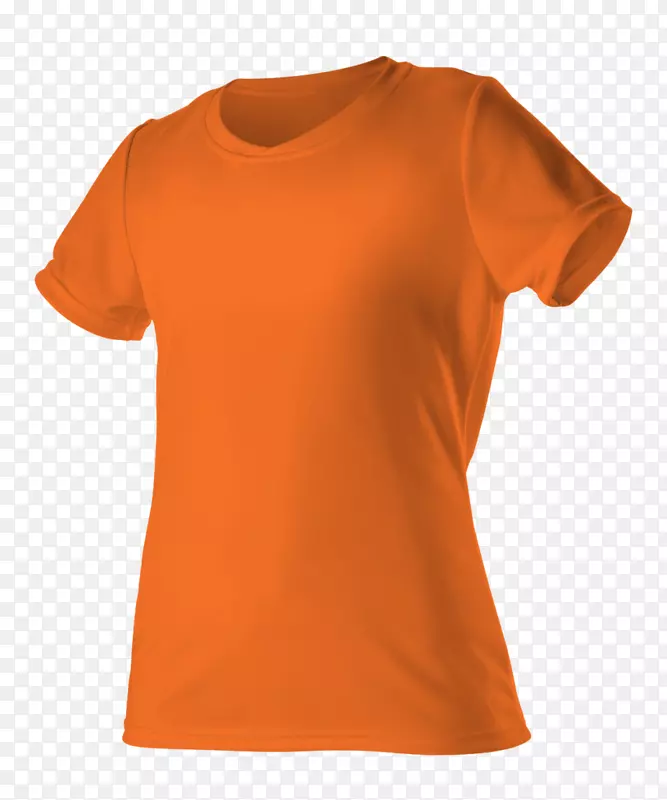 T恤袖橙色服装棉质女子运动