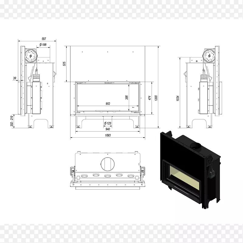 壁炉插入家具.通用循环模型