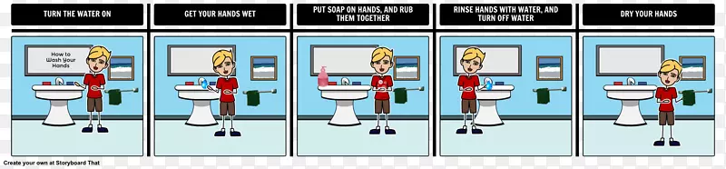 行为叮咬特殊教育提醒-洗手