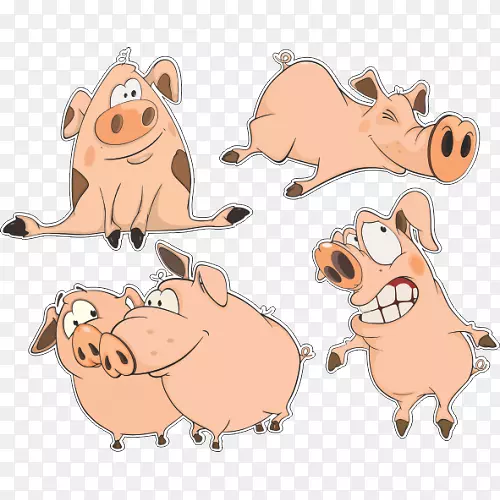 猪卡通画-猪