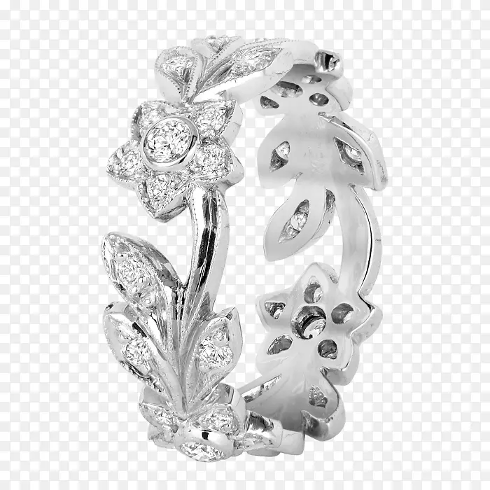 戒指身珠宝银制婚纱供应-创意婚戒