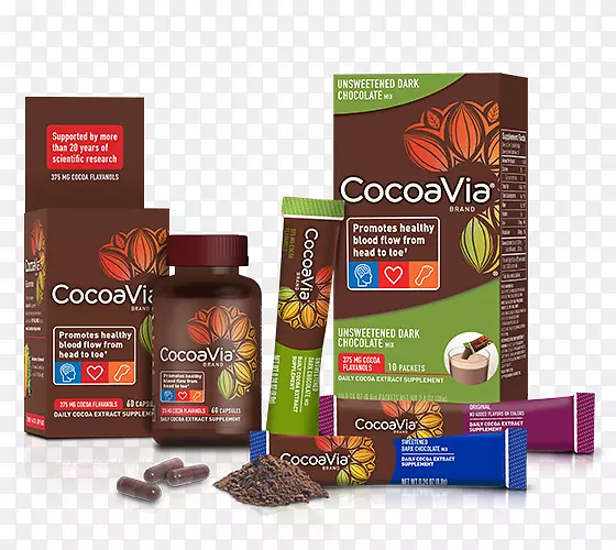 CocoaVia mars，包括火星生物科学黄酮-3-醇可可豆-巧克力。