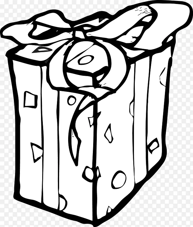 生日圣诞礼品剪贴画-黑色礼品盒