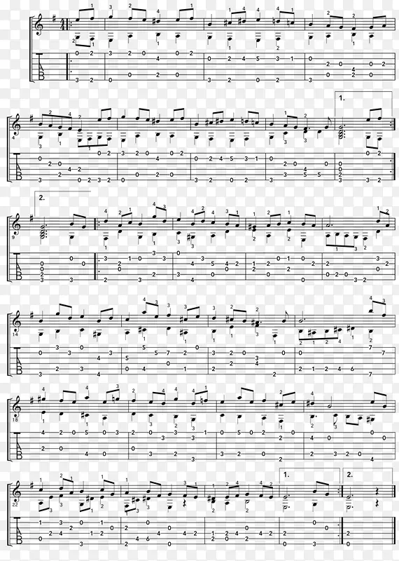 e小调低音音阶吉他琵琶套曲e小调，BWV 996-声吉他