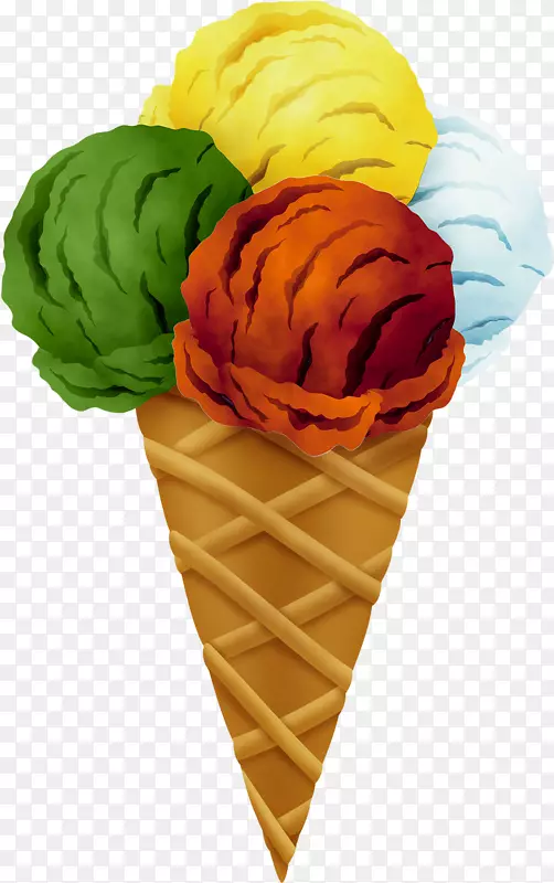 冰淇淋锥食物夹艺术-冰淇淋