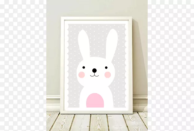 兔子复活节兔子纸袋海报-A3海报