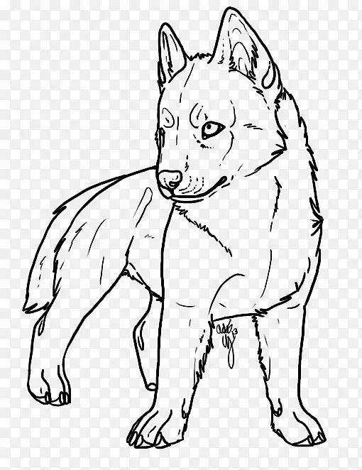 狗繁殖线艺术西伯利亚哈士奇小狗画-小狗
