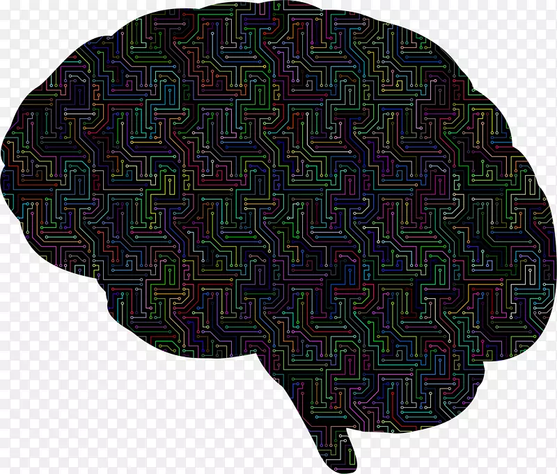 大脑计算机图标头盖骨-大脑