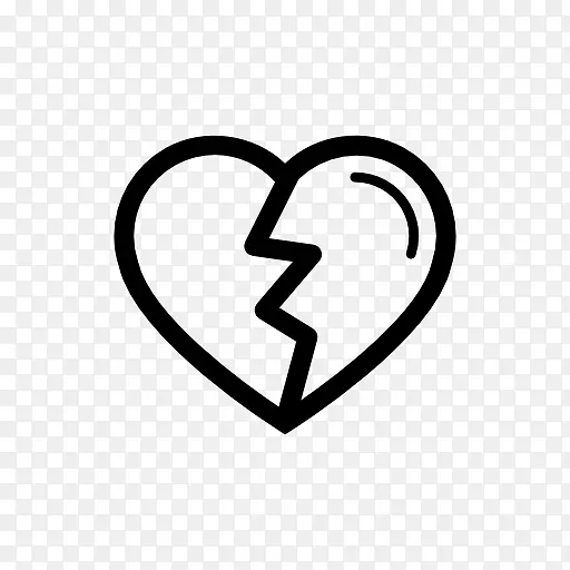 计算机图标心脏符号图标设计-破碎的心