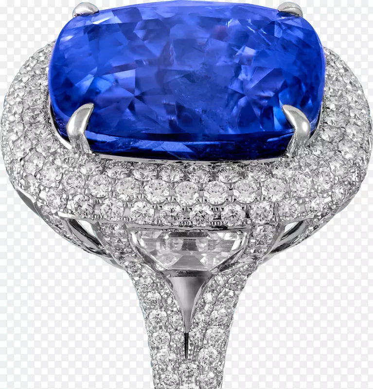 蓝宝石戒指克拉钻石珠宝蓝宝石
