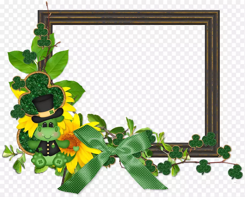 花卉设计画框开花植物叶设计